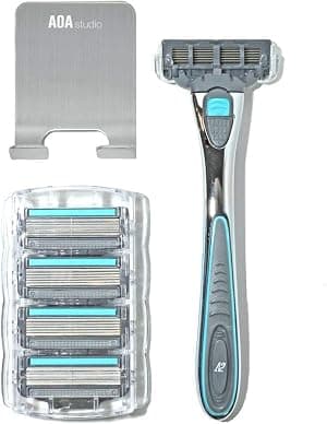 Kit de barbear masculino AOA com 6 lâminas, 7 peças, incluindo 1 alça, 5 cabeças suecas de seis lâminas, 1 gancho de chuveiro de aço inoxidável, tira lubrificante de vitamina E Aloe para um barbear por Artista não identificado — capa do álbum