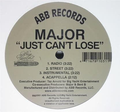 Major ""Concrete Ni**a"" b/w ""Just Can't Lose"" 12' [Vinyl] [Disco de Vinil] por Major — capa do álbum