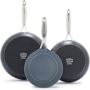 GreenPan Conjunto de frigideiras antiaderente Valencia Pro Hard Anodized Healthy Ceramic antiaderente 20,32 cm e 28 cm, sem PFAS, indução, pode ir à lava-louças, seguro para fornos, cinza por Artista não identificado — capa do álbum