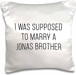 3dRose Capa de almofada Tory Anne Collections Quotes-I was Supposed to Marry A Jonas Brother (pc-324391-1), branca por Artista não identificado — capa do álbum