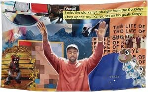 The Old Kanye Flag College Flags 3×5 pés banner engraçado banner parede exterior pendurado bandeira com 4 ilhós de latão para faculdade por Artista não identificado — capa do álbum