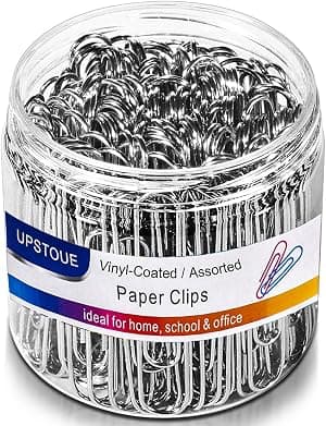 Clipes de papel, 100 peças de clipes de papel prateados grandes 50 mm, revestimento durável e resistente à ferrugem, clipes de papel jumbo ótimos para organização de documentos e escritório por Artista não identificado — capa do álbum