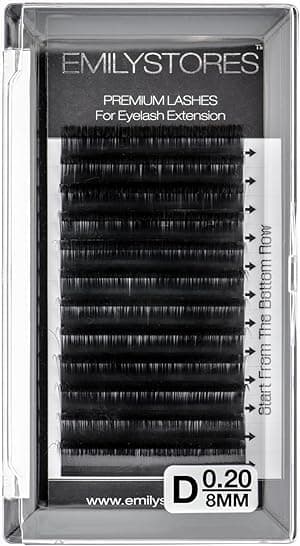 (8MM) - EMILYSTORES Eyelash Extensions 0.20mm Thickness D Curl Length 8mm Silk Mink Fake Eye Lashes In One Tray por Individual — capa do álbum