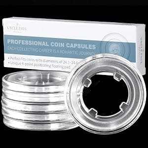 Cápsulas de moeda com juntas flutuantes de 24,5 mm - Cápsulas transparentes de moedas do quarto Washington com almofadas de fixação transparentes de 24,5 mm para 25 cents, UK 10 Pencas, Euro 50 Cents JC0124506 por Artista não identificado — capa do álbum
