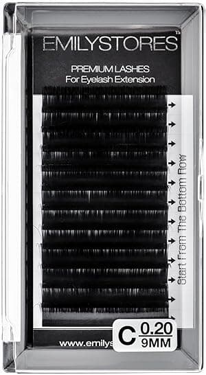 sh Extensions 0.20mm Thickness C Curl Length 9mm Silk Mink Fake Eye Lashes In One Tray by EMILYSTORES por Individual — capa do álbum