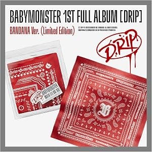 BABYMONSTER DRIP 1st Full Album Limited Bandana Version Zipper Bag+1ea Bandana+1ea Pin Button+7p Bandana Selfie PhotoCard+7p PhotoCard+1p QR Card+1ea Tracklist+Tracking Sealed por Artista não identificado — capa do álbum