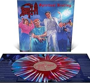 SPIRITUAL HEALING - REISSUE (RED, CYAN BLUE & BLACK TRI colour MERGE WITH SPLATTER VINYL) por Death — capa do álbum