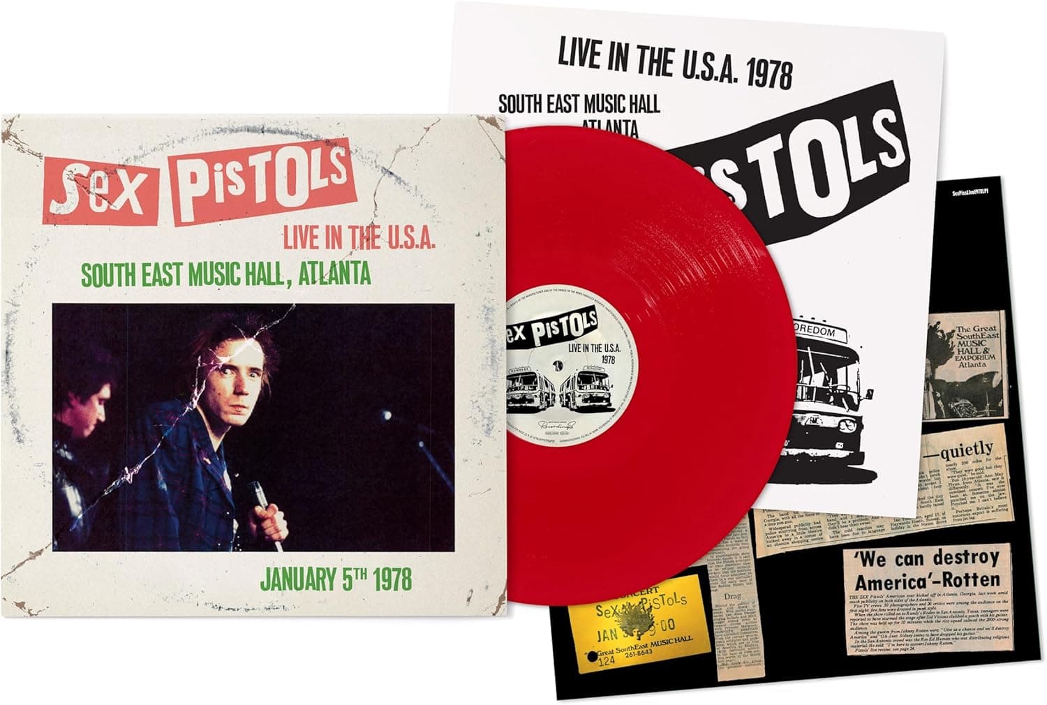 Live In The U.S.A. 1978 - South East Music Hall, Atlanta [Red LP] por Sex Pistols — capa do álbum