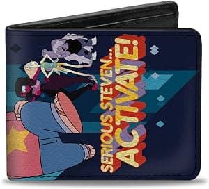 Buckle-Down Carteira Warner Bros. Animation, Bifold, Steven Universe Serious Steven Activate Group Pose Blues, couro vegano, Blues, 4.0" x 3.5", Casual por Artista não identificado — capa do álbum
