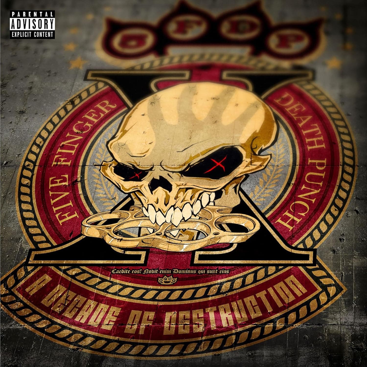A Decade Of Destruction - Crimson Red [Explicit Content] (Parental Advisory Explicit Lyrics, Colored Vinyl, Red, Limited Edition, Gatefold LP Jacket por Five Finger Death Punch — capa do álbum