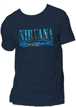 Nirvana Camiseta masculina Nevermind (estampa nas costas) slim fit azul-marinho por Artista não identificado — capa do álbum