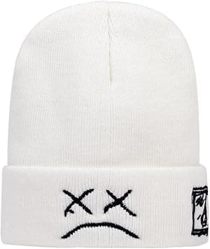 Gorro para homens e mulheres com rosto triste punho liso crânio gorro de malha destinado a Lil Peep por Artista não identificado — capa do álbum