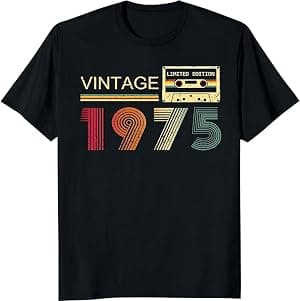 Presentes de aniversário de 50 anos para homens vintage 1975 edição limitada camisetas presentes de aniversário do pai presentes de aniversário para marido camisa festa por Artista não identificado — capa do álbum