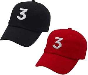 GEANBAYE Chance The Rapper Chapéu 3 Cool Rock Hip Hop Clássico Casquete com Alça Ajustável (Preto e Vermelho Pacote com 2) por Artista não identificado — capa do álbum