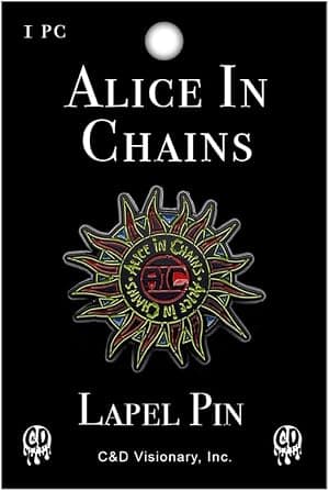 Broche de lapela de metal com logotipo Alice in Chains Sun por Artista não identificado — capa do álbum