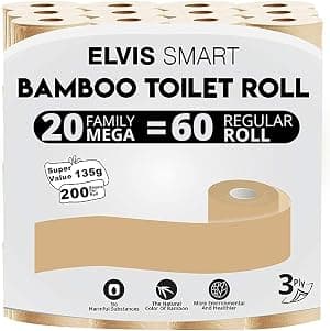 Papel higiênico Elvissmart ultra macio de bambu, 18 família Mega= 54 rolos regulares, 200 folhas/rolo - 3600 total de lenços de banho por Artista não identificado — capa do álbum