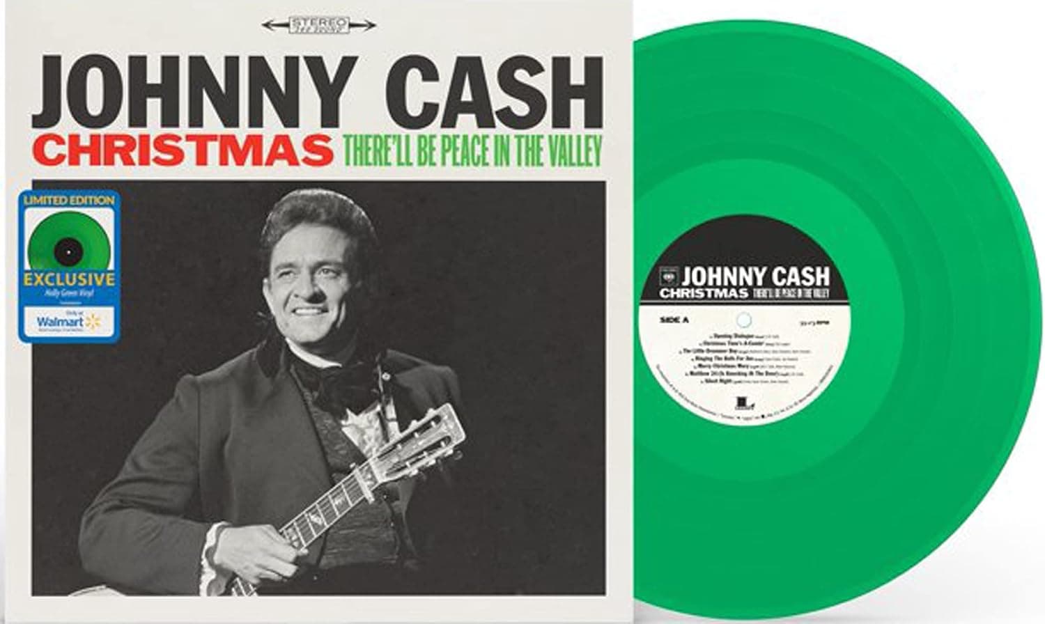 Christmas There'll Be Peace In The Valley (Exclusive Holly Green Vinyl) por Johnny Cash — capa do álbum
