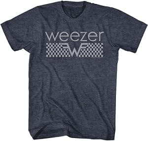 Camiseta adulta de manga curta com logotipo xadrez Weezer Rock Band por Artista não identificado — capa do álbum