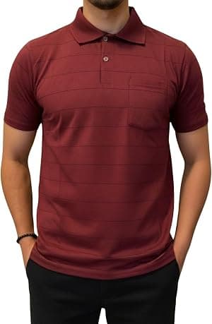 Camisa Polo Masculina Manga Curta Slim Fit Com Bolso e Listras Variadas por Artista não identificado — capa do álbum