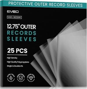 EVEO 25 capas externas para discos de vinil – capas de álbum LP de vinil transparente 32,4 cm x 32,4 cm | Proteção de ajuste perfeito de 3 mm para LPs únicos e duplos - Qualidade de arquivo por Artista não identificado — capa do álbum