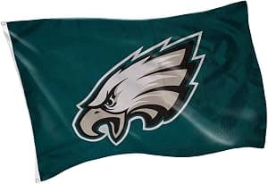 NFL Philadelphia Eagles Bandeira durável para uso externo com ilhós | Bandeira resistente e faixa para jardim ao ar livre | Bandeira de decoração de parede interna para quarto | Funciona com mastros de bandeira para fora da casa por Artista não identificado — capa do álbum