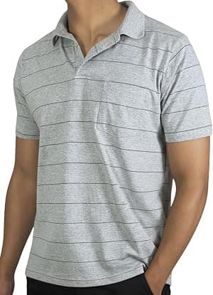 Camisa Polo Masculina Manga Curta Slim Fit Com Bolso e Listras Variadas por Artista não identificado — capa do álbum