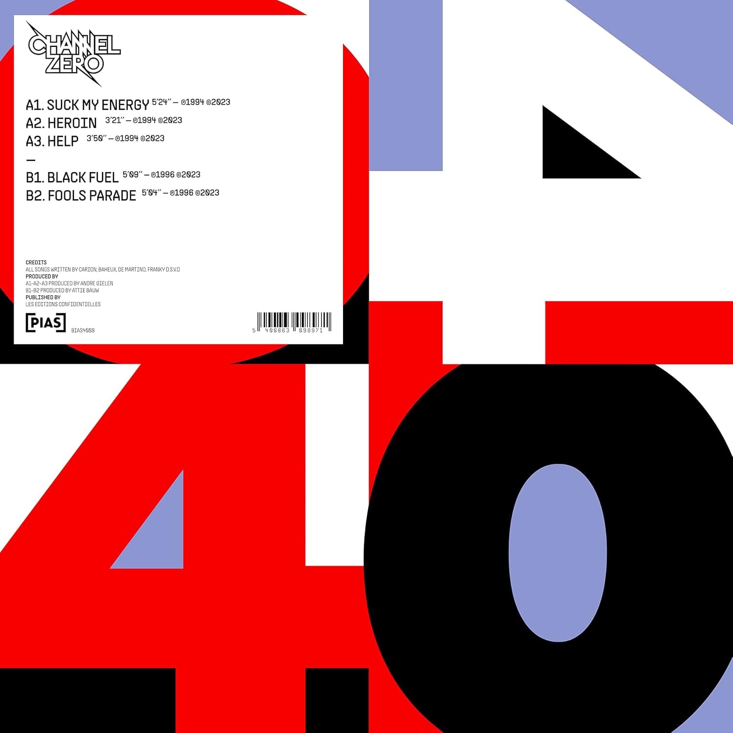 PIAS 40 por Channel Zero — capa do álbum