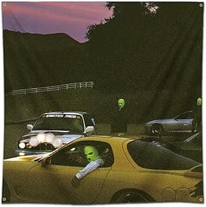ENMOON Capa de álbum de música rapper, tapeçaria de 1,1 x 1,2 m, quarto, sala de estar, dormitório universitário, decoração por Polyester — capa do álbum