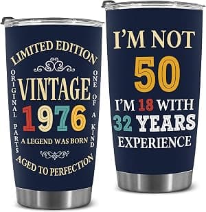 Copo vintage 1976 - Presentes de aniversário de 50 anos para mulheres e homens - Ideias de presente de aniversário dos anos 50, virando 50-1975 decorações de 50 anos para homens e mulheres por Artista não identificado — capa do álbum