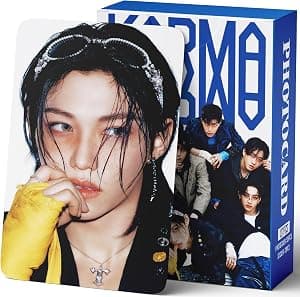 Stray Kids Karma Album Photocards 127 peças Karma Photo Card Set Stray Kids The 4th Album Merch Conjunto de cartões para meninos e meninas, 55 peças de cartões fotográficos e 72 peças de adesivos por Artista não identificado — capa do álbum
