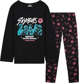 KPop Demon Hunters Oficial pijama manga comprida menina menina, 5-14 anos, design Huntrix ou Saja Boys, guerreiras KPOP presentes por Artista não identificado — capa do álbum