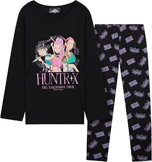 KPop Demon Hunters Oficial pijama manga comprida menina menina, 5-14 anos, design Huntrix ou Saja Boys, guerreiras KPOP presentes por Artista não identificado — capa do álbum