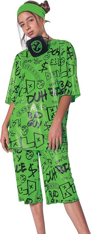 Billie Eilish Costume, Official Green Oversize Top and Shorts for Kids, Musical Artist Inspired Outfit, Classic Child Size XL (14-16) por Artista não identificado — capa do álbum