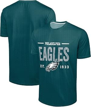 FOCO Camiseta masculina de gola redonda com logotipo do time de futebol oficialmente licenciado pela NFL por Artista não identificado — capa do álbum