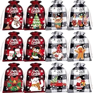 FLOE 36 unidades de estopa de Natal, sacos de cordão xadrez búfalo, sacos de presente de Natal de estopa para doces de Natal, pequenos sacos de linho de Natal, sacos de guloseimas reutilizáveis, saco por Artista não identificado — capa do álbum