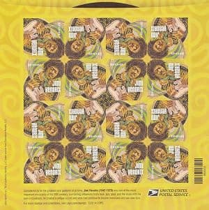 Jimi Hendrix Selos Postais folha com 16 - USPS por Artista não identificado — capa do álbum